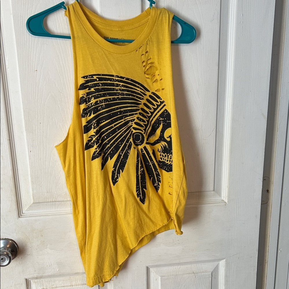 Yellow Graphic Muscle Tee